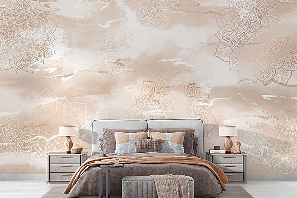 Pattern of flowers on a surface Wall murals Pattern of flowers on a surface