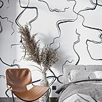 Wall murals Black and white image of lines