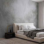 Wall murals Foggy background with palm trees