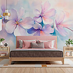 Wall murals Group of purple flowers