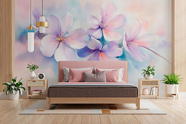Group of purple flowers Wall murals Group of purple flowers