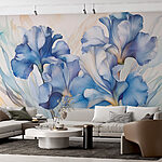 Wall murals Delicate blue iris blossoms in bloom