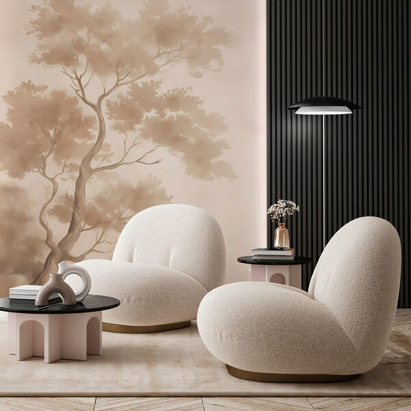 Wall murals Tree in fog with water