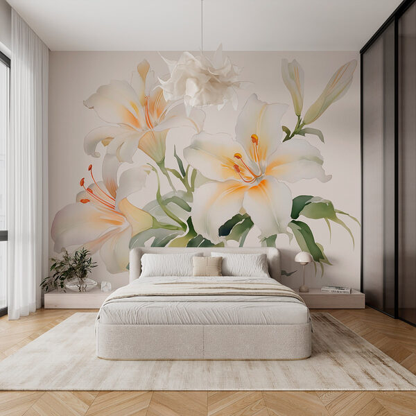 Wall murals Group of white flowers