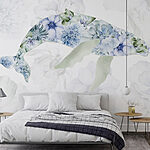 Wall murals Whale with flowers on it