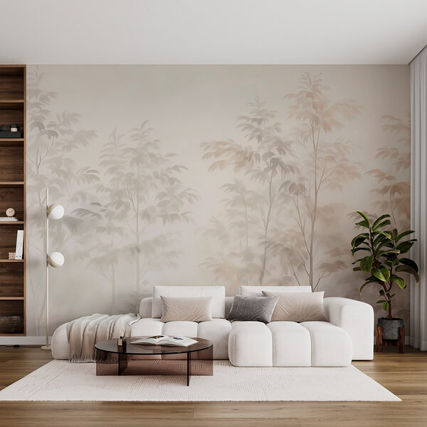 Trees in the fog Wall murals Trees in the fog