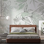 Wall murals Fish and plants on a wall