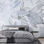 Wall murals Drawing of a fish and plants