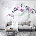 Wall murals Dolphin with flowers on it