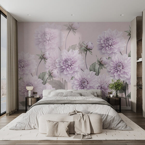 Group of purple flowers Wall murals Group of purple flowers