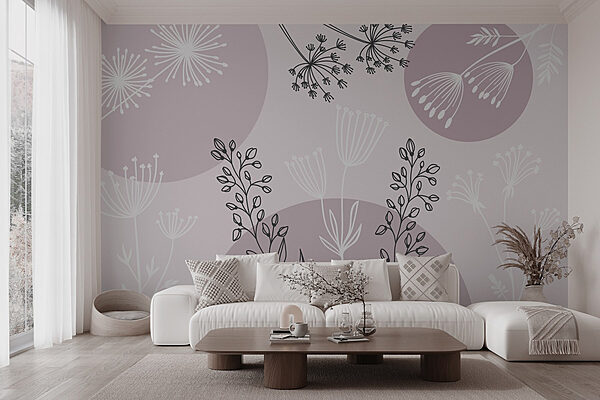 Wall murals Drawing of flowers and plants