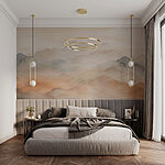 Wall murals Foggy mountain range
