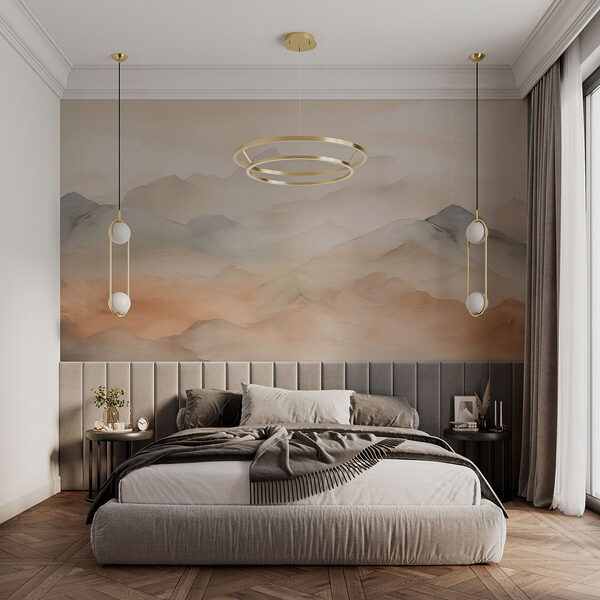 Foggy mountain range Wall murals Foggy mountain range