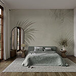 Wall murals Soft palm leaves against a neutral backdrop