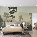 Wall murals Landscape of trees and mountains