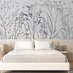 Wall murals Delicate floral silhouettes in monochrome