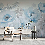 Wall murals Painting of flowers on a white background