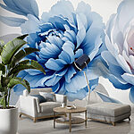 Wall murals Delicate blooms in soft blue hues