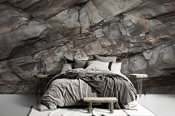 Textured layers of ancient rock formations Wall murals Textured layers of ancient rock formations