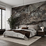 Wall mural Textured layers of ancient rock formations