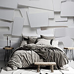 Wall murals White wall with many rectangles
