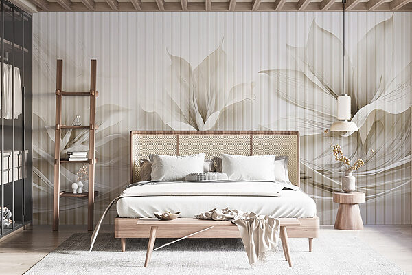 Wall mural Elegant floral design with flowing lines