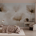 Wall murals Group of flowers on a white background