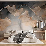Wall murals Delicate leaves in soft hues
