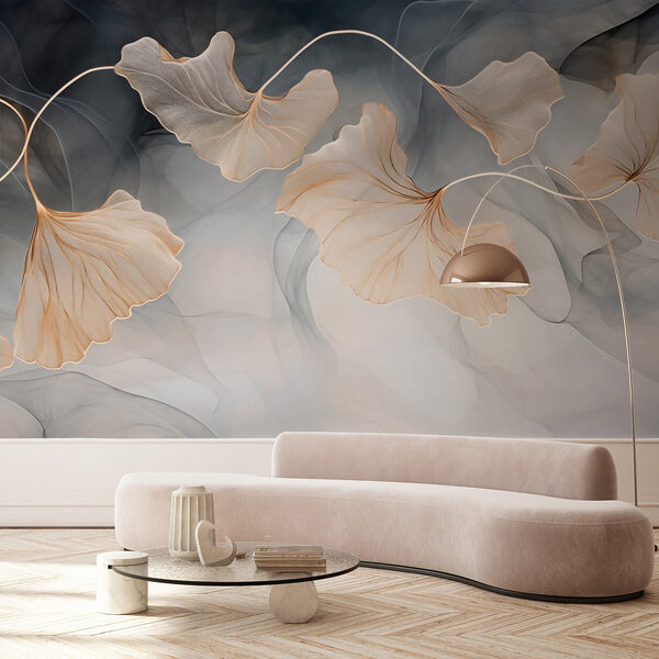 Wall mural Wall mural Delicate leaves in soft hues (SKU: w03511)