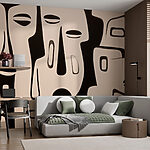 Wall murals Black and white face art