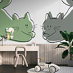 Wall murals Couple of cats lying down