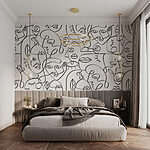 Wall murals Pattern of black and white faces