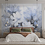 Wall murals Painting of flowers on a white background