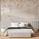 Wall murals Serene foliage on a light background