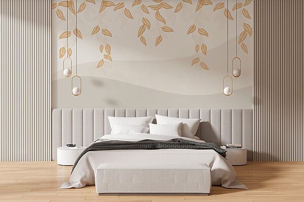 Serene foliage on a light background Wall murals Serene foliage on a light background