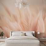 Wall murals Soft feathers in gentle hues