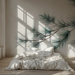 Wall murals Delicate pine branches in soft hues