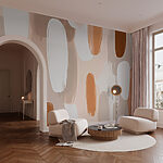 Wall murals Pattern of brown and white paint