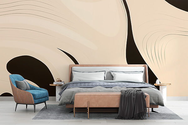 Black and white swirly pattern Wall murals Black and white swirly pattern