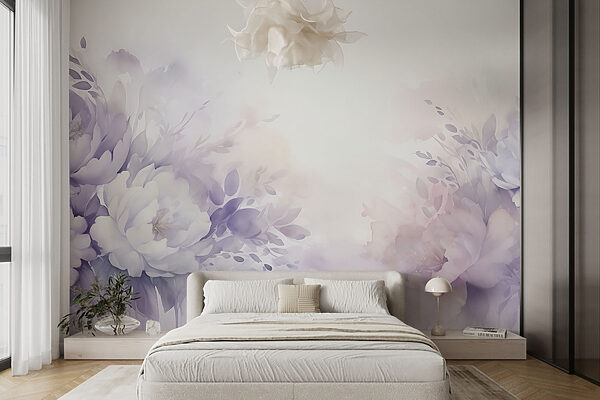 Painting of flowers and leaves Wall murals Painting of flowers and leaves
