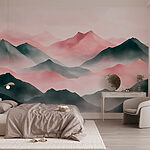 Wall murals Mountain range with fog
