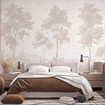 Wall murals Group of trees in a snowy landscape