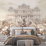 Wall murals Large white building with flowers