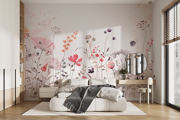 Painting of flowers and plants Wall murals Painting of flowers and plants