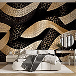 Wall murals Elegant waves on a dark backdrop