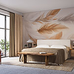 Wall murals Group of feathers in different colors