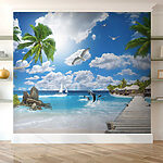 Wall mural Bird flying in the sky