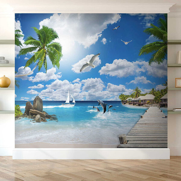 Wall mural Bird flying in the sky
