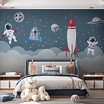 Wall mural Watercolor of a astronaut
