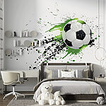 Wall mural Soccer ball with artistic splatter